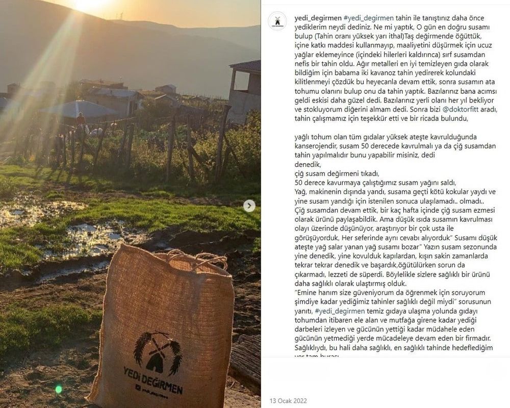 Yedi Değirmen Yerli Çiğ Tahin